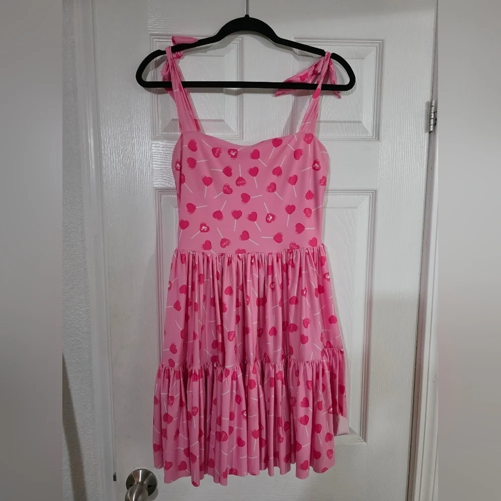 Blackmilk x Barbie pink lollipop tie the knot tiered frill dress mini Dollskill - Picture 2 of 5